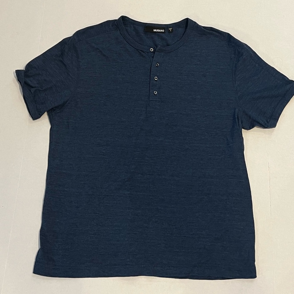 Morano Men's Blue Henley Shirt